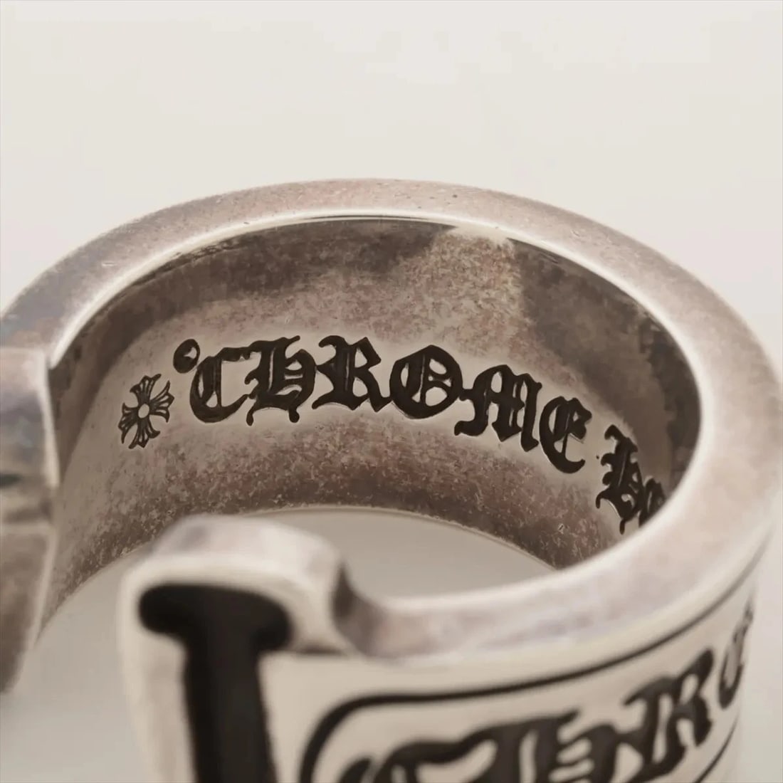 CHROME HEARTS LARGE SCROLL LABEL RING - 3