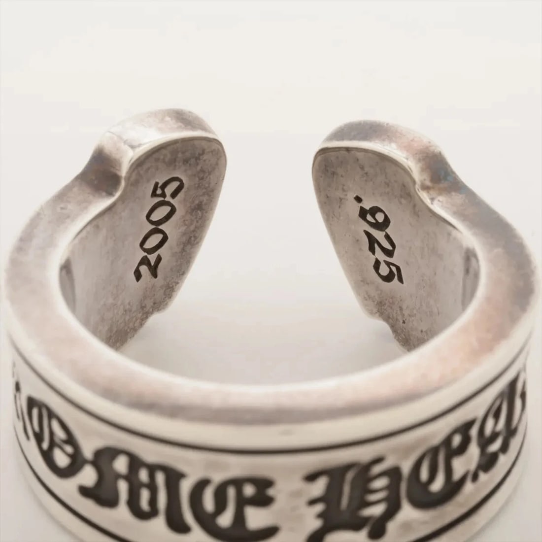 CHROME HEARTS LARGE SCROLL LABEL RING - 5