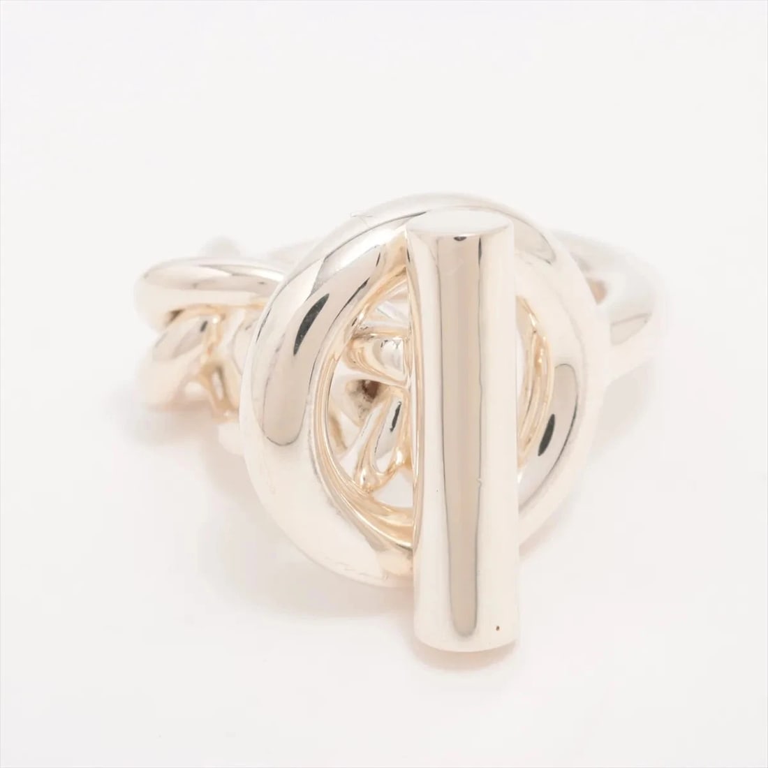 HERMES CROISET RING 925 SILVER: Hermes Croiset Ring 925 Silver Brand: Hermes Type/Style: Ring Material: 925, Color: Silver Size: 4 US Accessories: None Accessories Notice: When purchasing pre-owned goods, please refer to