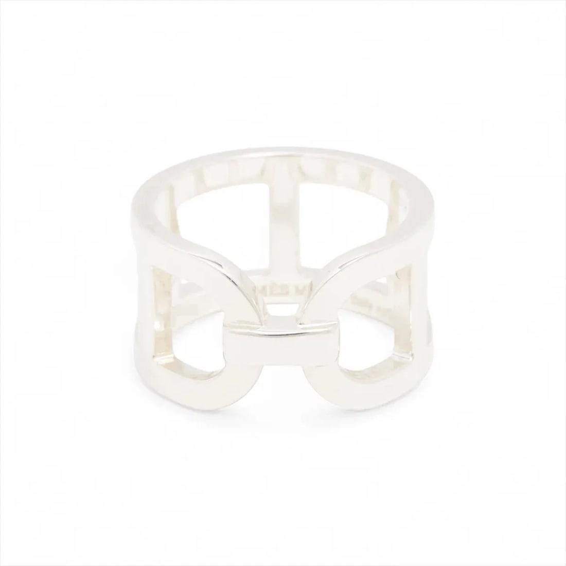HERMES EVER CHAINE D'ANCRE RING: Hermes Ever Chaine D'Ancre Ring Brand: Hermes Type/Style: Ring Material: 925, Color: Silver Size: 5.25 US Accessories: None Accessories Notice: When purchasing pre-owned goods, please refe