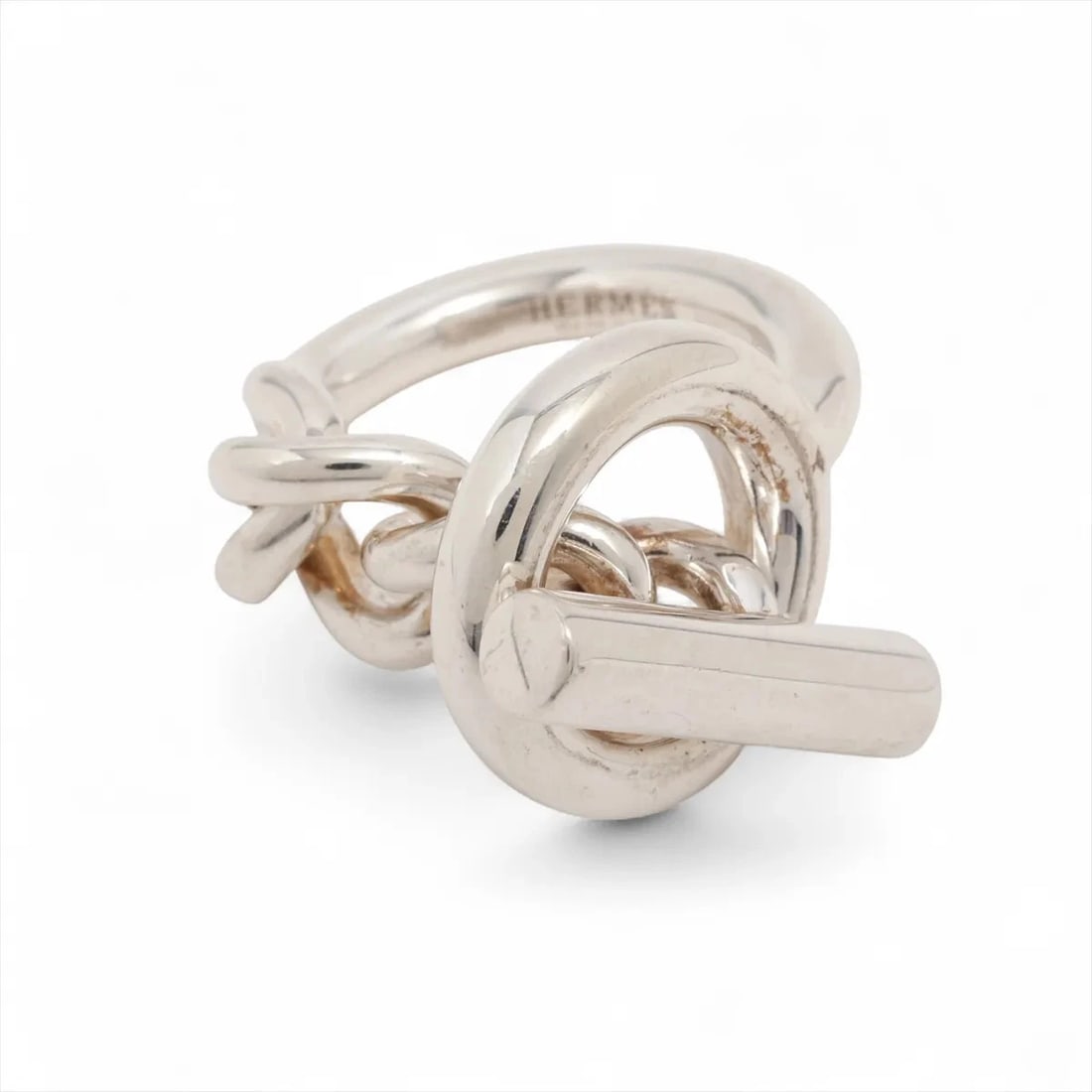 HERMES CROISET RING 925 SILVER: Hermes Croiset Ring 925 Silver Brand: Hermes Type/Style: Ring Material: 925, Color: Silver Size: 4.75 - 5 US Accessories: None Accessories Notice: When purchasing pre-owned goods, please r