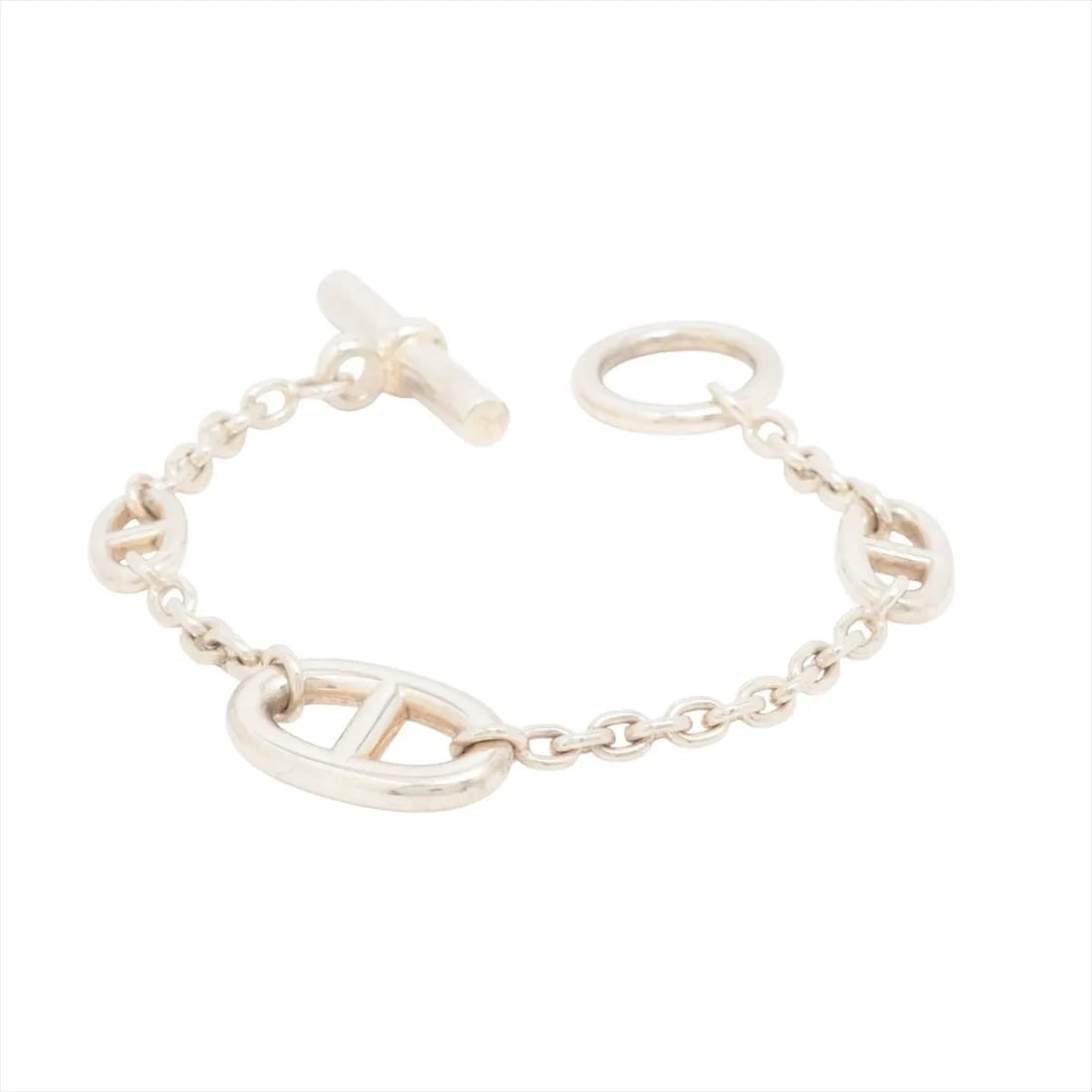 HERMES CHAINE D'ANCRE FARANDOLE BRACELET: Hermes Chaine d'Ancre Farandole Bracelet Brand: Hermes Type/Style: Bracelet Material: 925, Color: Silver Size: Bracelet length:15.5 Accessories: None Accessories Notice: When purchasing