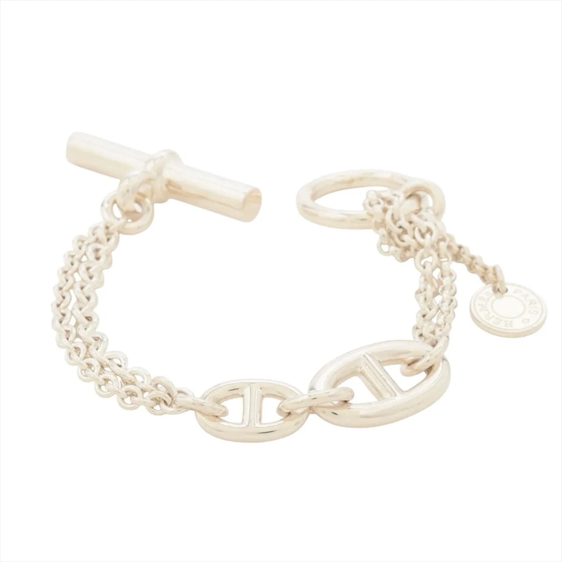HERMES CHAINE D'ANCRE NEW FARANDOLE BRACELET: Hermes Chaine d'Ancre New Farandole Bracelet Brand: Hermes Type/Style: Bracelet Material: 925, Color: Silver Size: Bracelet length:15 Accessories: None Accessories Notice: When purchasing