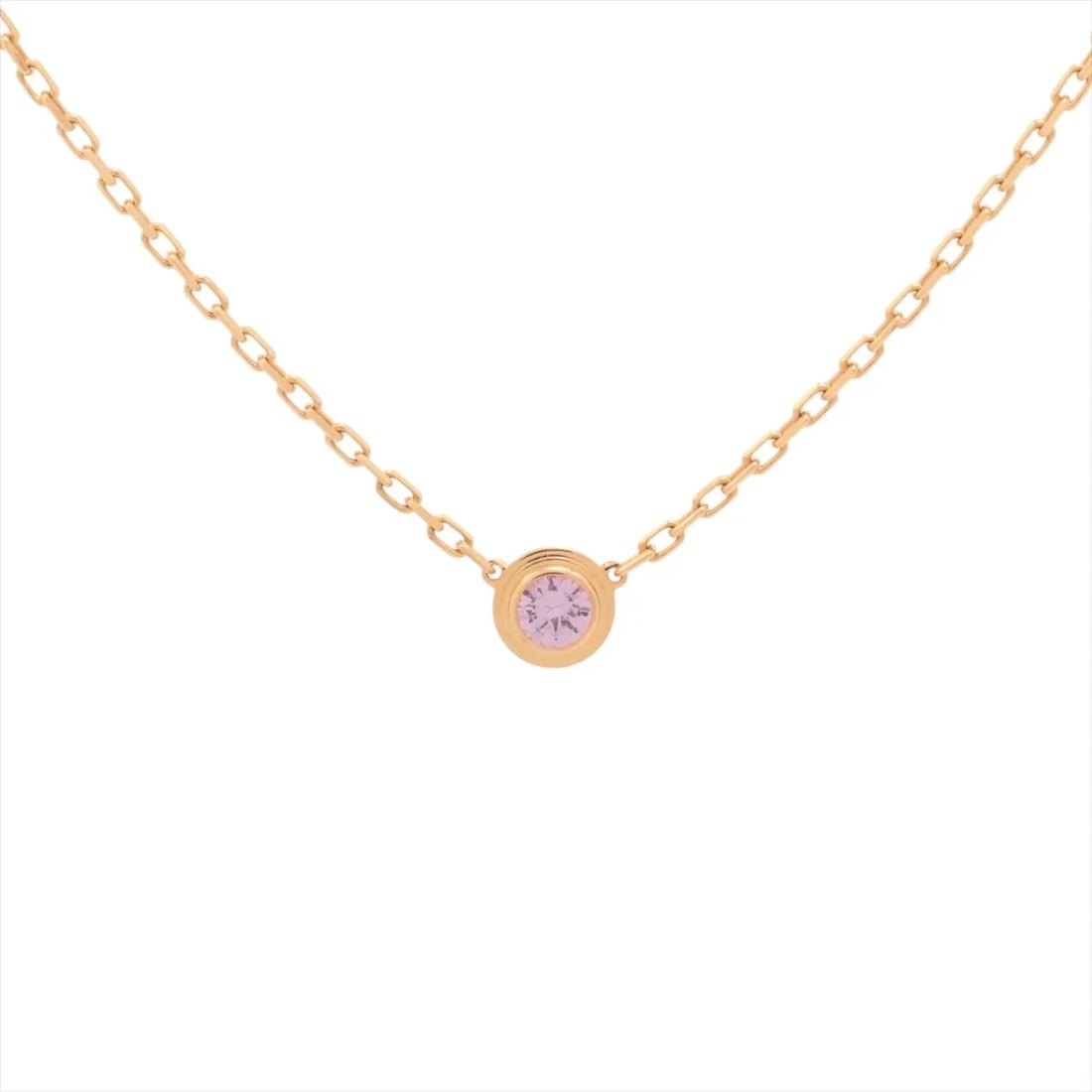 CARTIER D'AMOUR PINK SAPPHIRE NECKLACE: Cartier D'amour Pink sapphire Necklace Brand: Cartier Type/Style: Necklace Material: 750(PG), Color: PG Size: Size(CM) Chain length:41 Accessories: None Accessories Notice: When purchasing