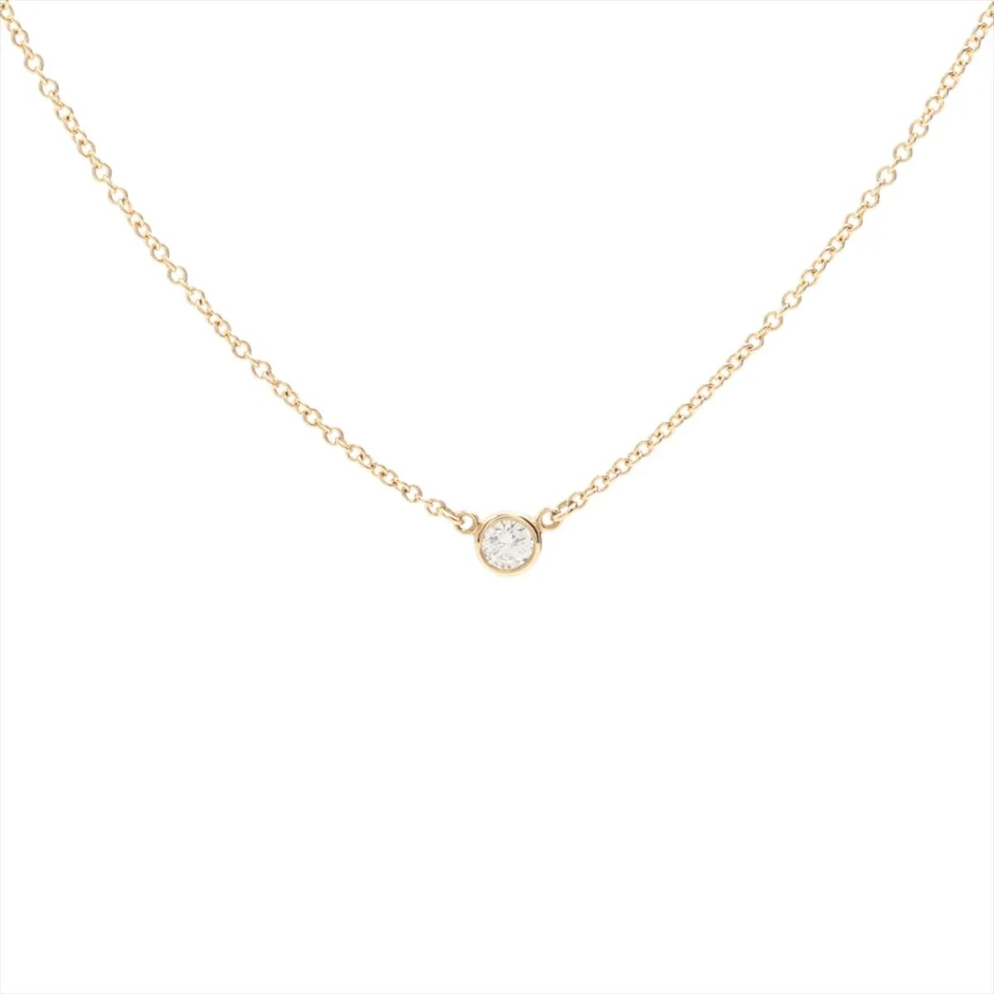 TIFFANY BY THE YARD 1P DIAMOND NECKLACE 750(YG): Tiffany By the Yard 1P diamond Necklace 750(YG) Brand: Tiffany Type/Style: Necklace Material: 750(YG), Main Stone/Creation Natural Color: YG Size: Size(CM) Chain length:40.7 Accessories: None
