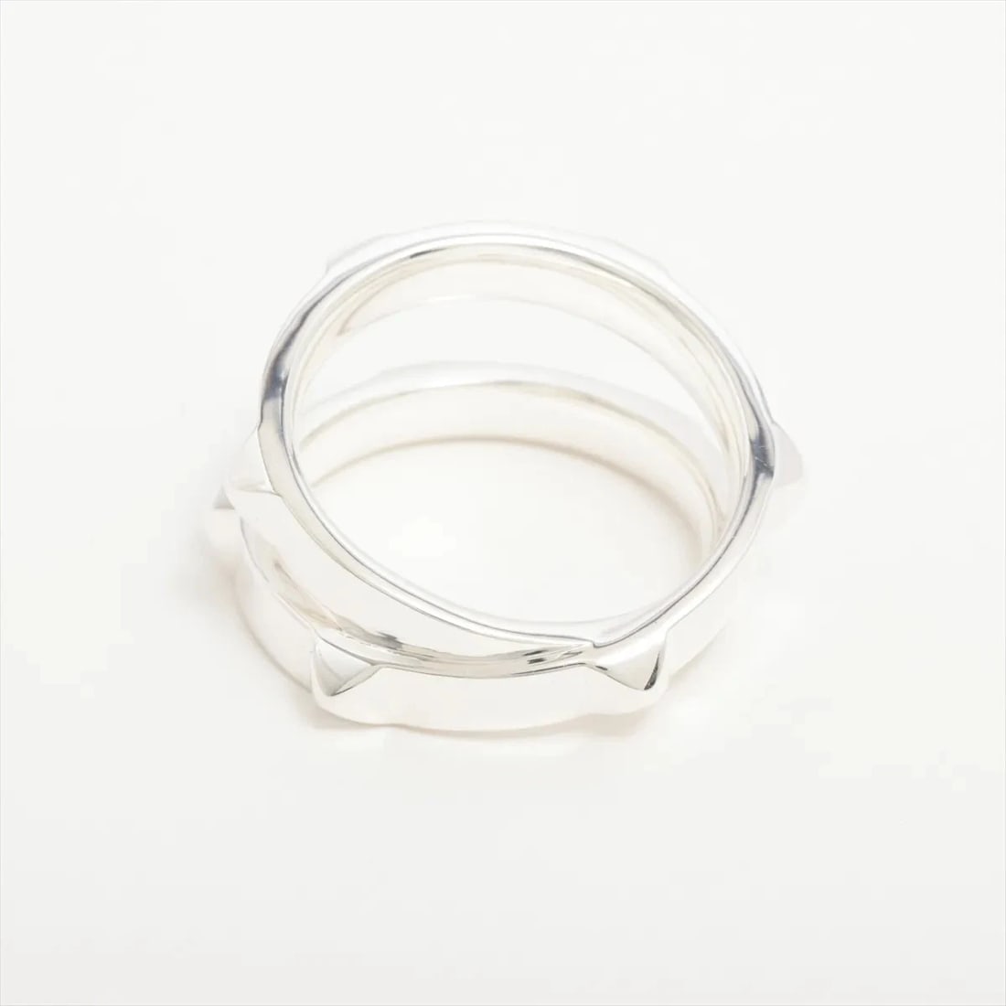 HERMES MINI CREW DOUBLE RING 925 SILVER - 2