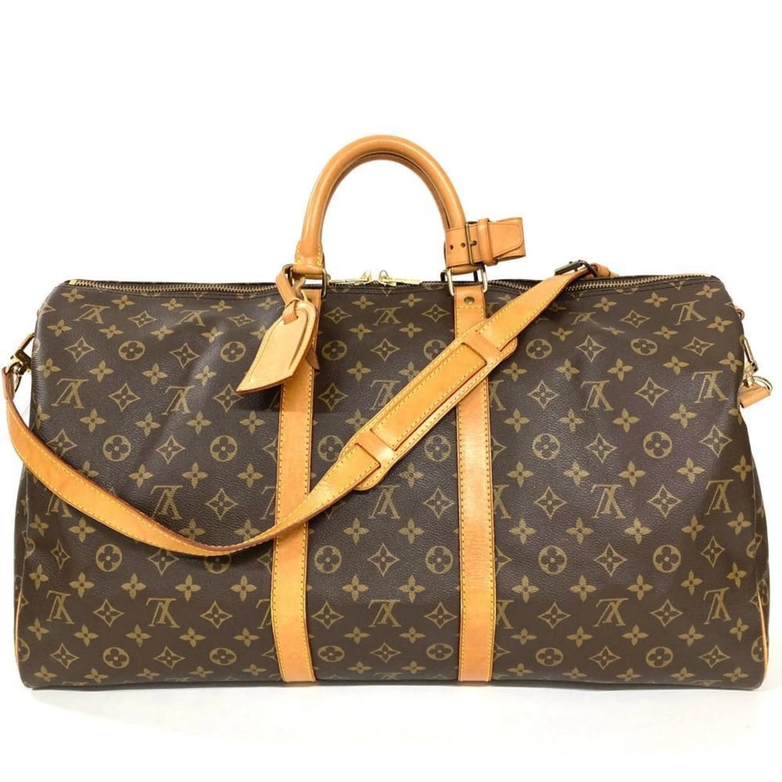 LOUIS VUITTON KEEPALL 55 BOSTON BAG IN MONOGRAM CANVAS - 2