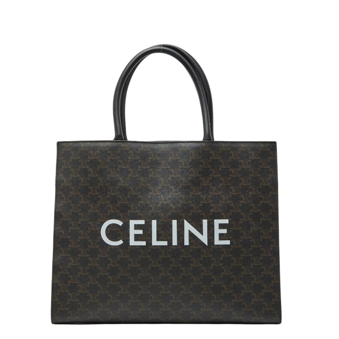 CELINE TRIOMPHE TOTE BAG IN BLACK LEATHER (1 of 9)