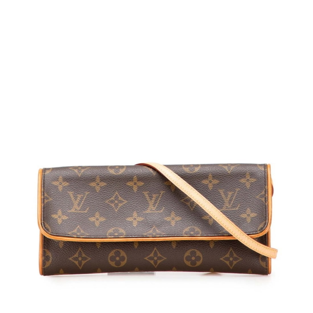 LOUIS VUITTON MONOGRAM POCHETTE TWIN GM CROSSBODY SHOULDER BAG: Louis Vuitton Monogram Pochette Twin GM Crossbody Shoulder Bag Brand: Louis Vuitton Type/Style: Pochette, Shoulder bag Material: PVC , Leather Color: Brown Size: Size (HxWxD) 12cm x 24cm x 2.5cm /