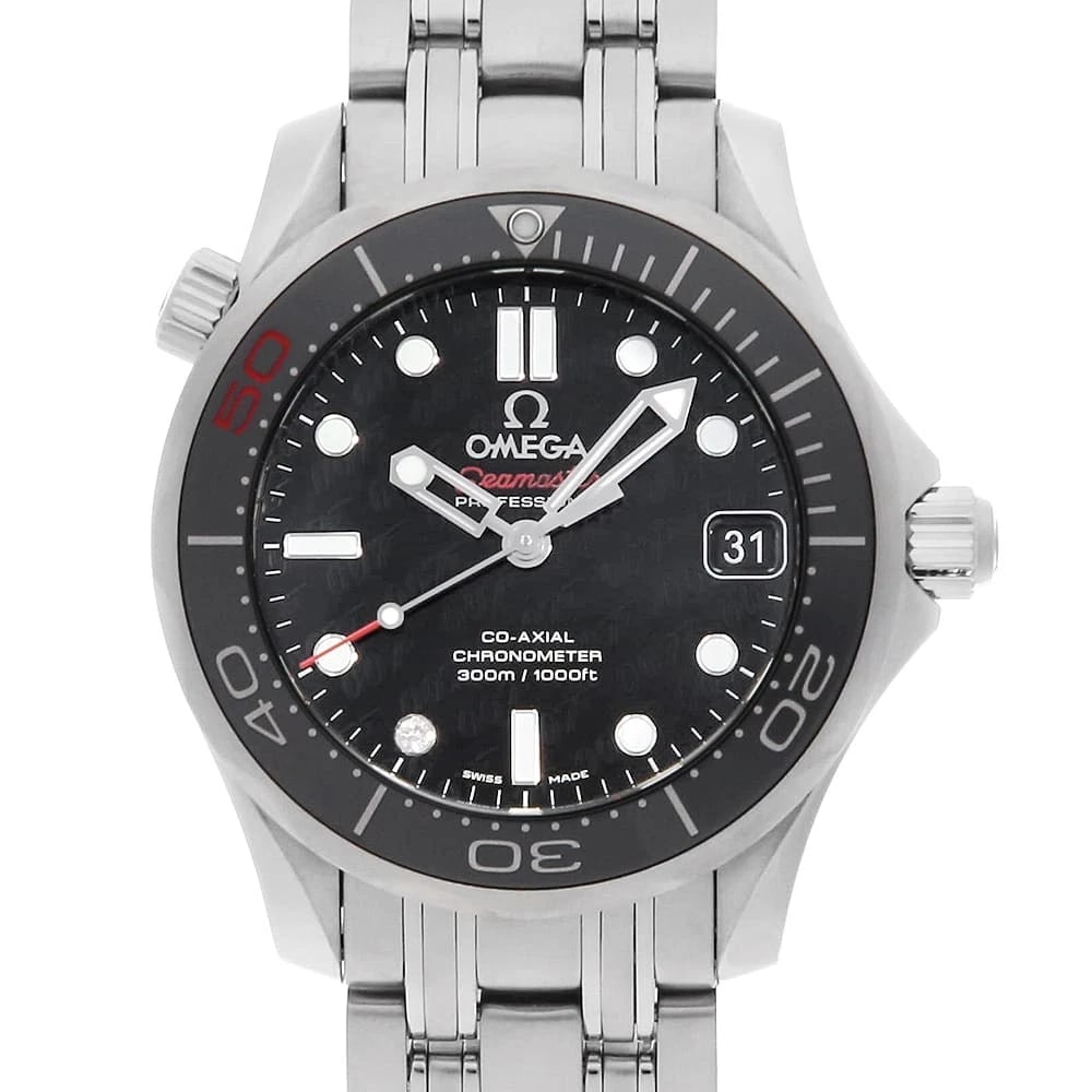 OMEGA SEAMASTER CO-AXIAL JAMES BOND WRIST WATCH: OMEGA Seamaster Co-Axial James Bond Wrist Watch Brand: OMEGA Type: Wrist watch Material: Band Material Stainless Steel, Case Material Stainless Steel Color: Black Size: Case:W36mm