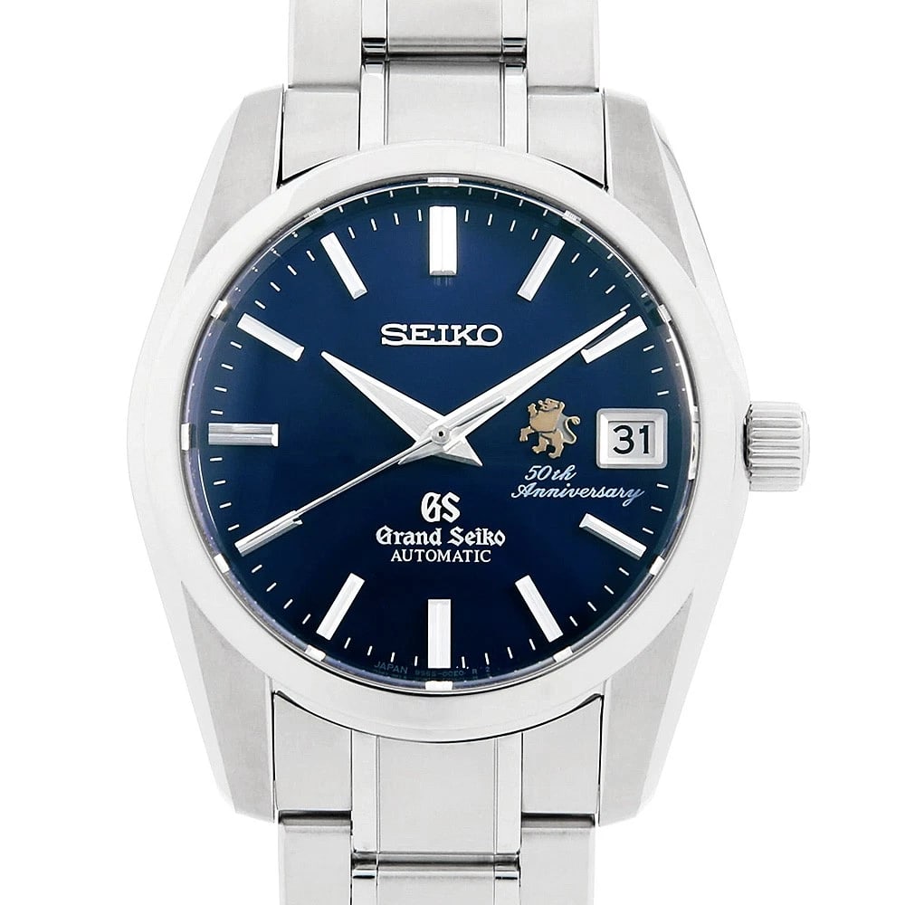 GRAND SEIKO MECHANICAL 50TH ANNIVERSARY MODEL WRIST WATCH: Grand Seiko Mechanical 50th Anniversary Model Wrist Watch Brand: Grand Seiko Type: Wrist watch Material: Band Material Stainless Steel, Case Material Stainless Steel Color: Blue Size: Case:W37mm C