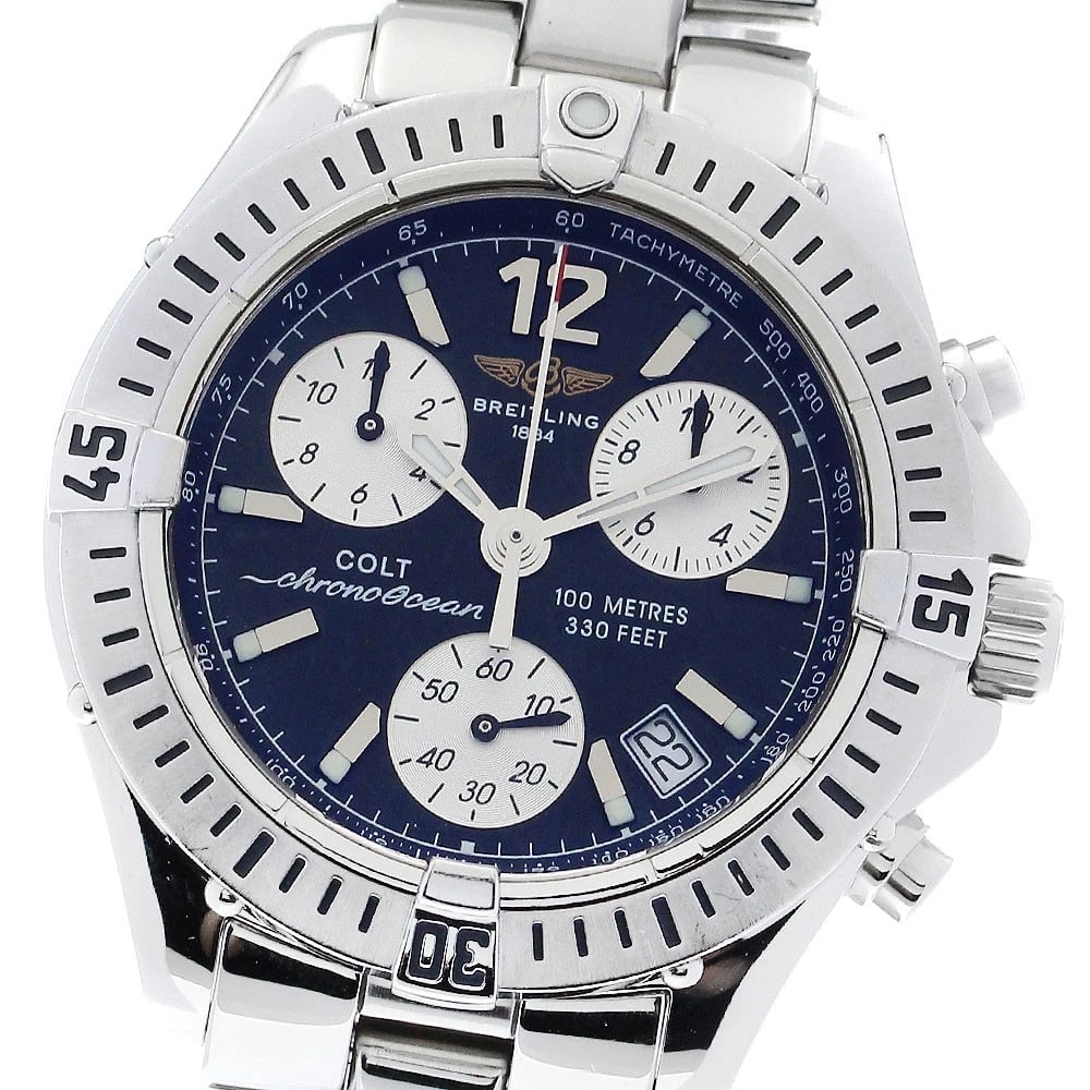 BREITLING COLT CHRONO BLACK DIAL QUARTZ WATCH WRIST WATCH (1 of 3)