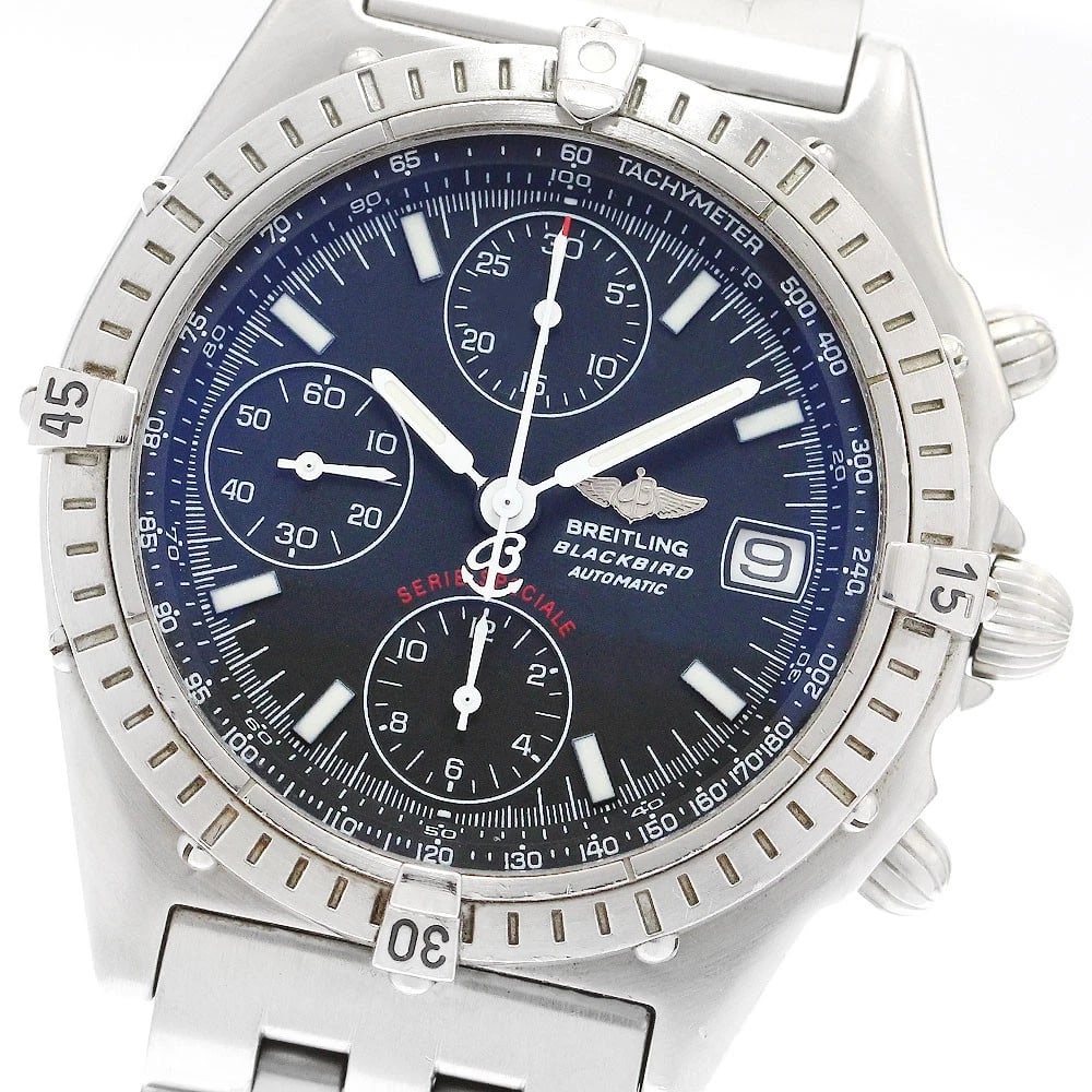 BREITLING CHRONOMAT CHRONOGRAPH BLACK DIAL AUTOMATIC WATCH WRIST WATCH (1 of 3)