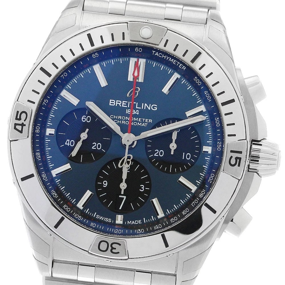 BREITLING CHRONOMAT NAVY / BLACK DIAL AUTOMATIC WATCH WRIST WATCH (1 of 3)