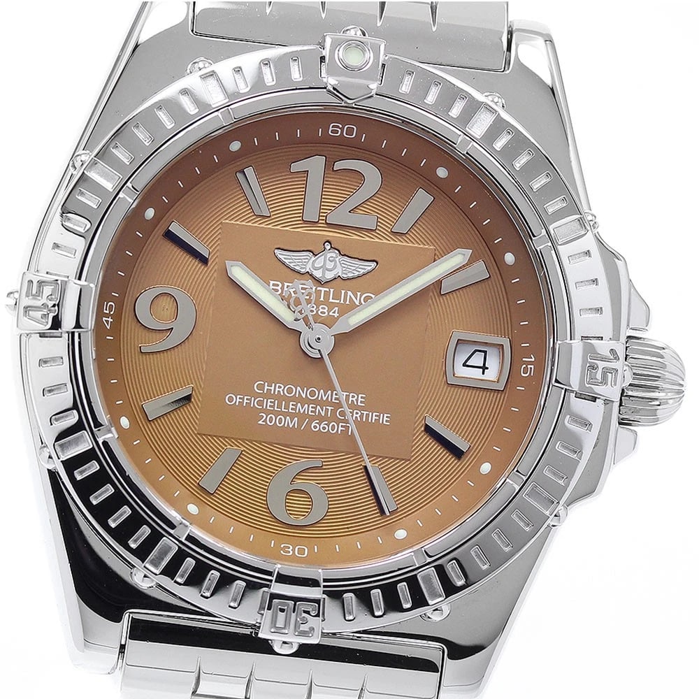 BREITLING CALLISTO DATE BROWN DIAL QUARTZ WATCH WRIST WATCH (1 of 4)