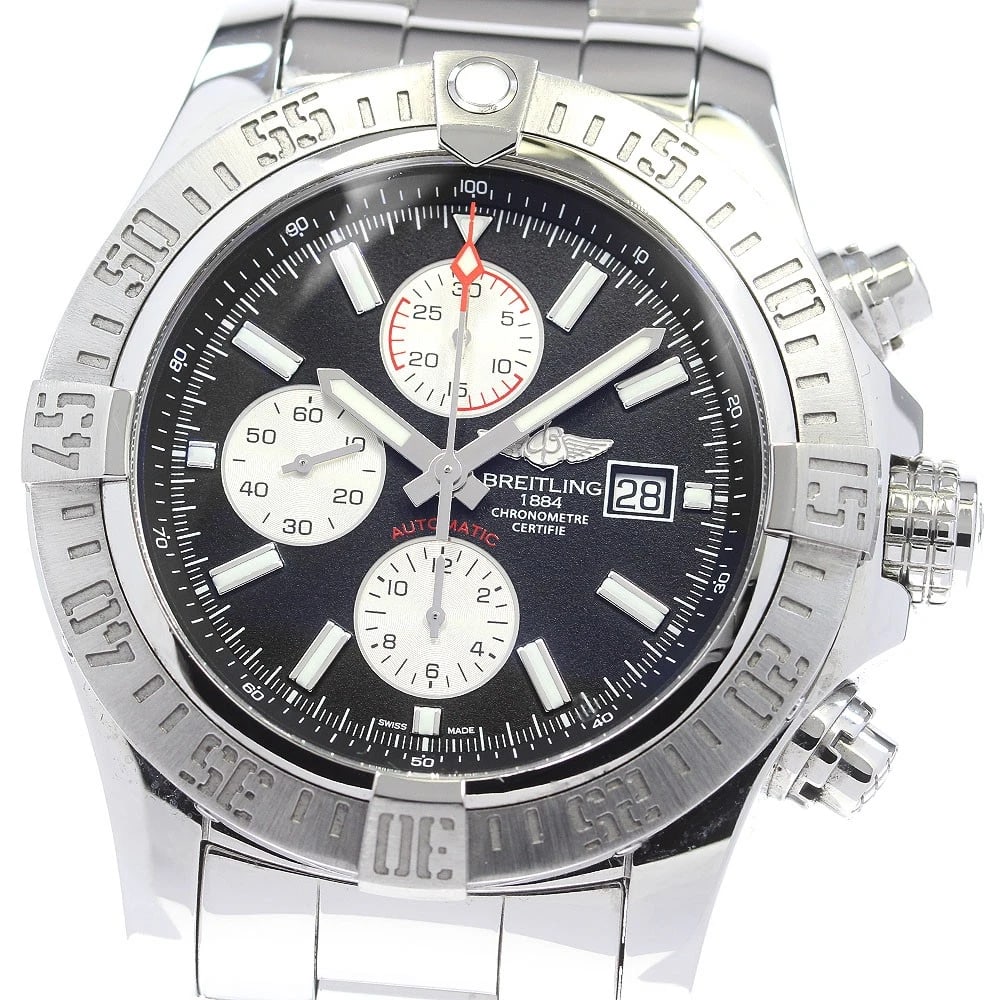 BREITLING SUPER AVENGER II CHRONOGRAPH BLACK DIAL AUTOMATIC WRIST WATCH (1 of 5)