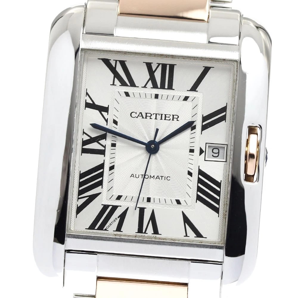 CARTIER TANK ANGLAISEXL DATE 2 TONE AUTOMATIC WATCH WRIST WATCH (1 of 5)