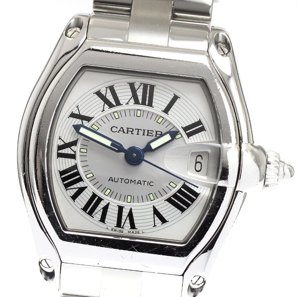 CARTIER ROADSTER LM DATE SILVER DIAL AUTOMATIC WATCH WRIST WATCH (1 of 5)