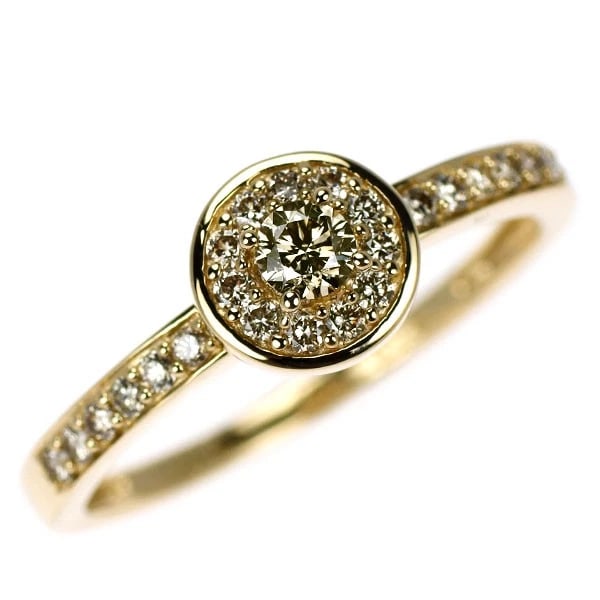 GSTV K18YG DIAMOND RING: GSTV K18YG diamond ring Brand: None Type/Style: Ring Material: Metal Purity K18, Metal Gold, Main Stone/Creation Natural Color: Yellow Gold Size: 9 US Accessories: None Accessories Notice: