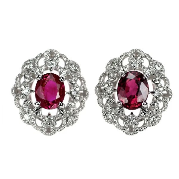 PT950/PT900 RUBY DIAMOND EARRING: Pt950/Pt900 ruby diamond earring Brand: None Type/Style: piercing Material: Metal Purity 900, Metal Platinum, Main Stone/Creation Ruby Color: None Size: Length/Width/Diameter13.3 Accessories: