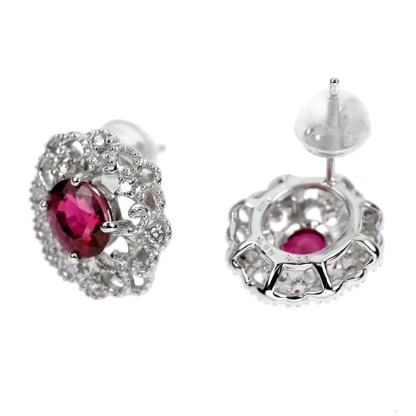 PT950/PT900 RUBY DIAMOND EARRING - 2