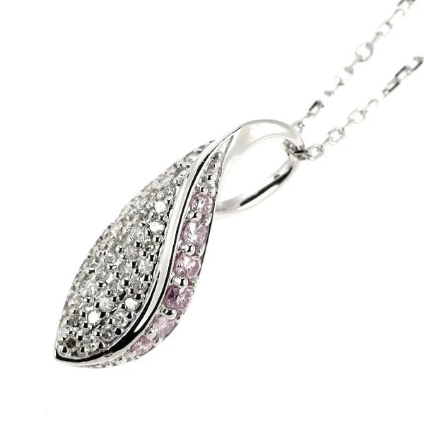 RARE K18WG NATURAL PINK/COLLARLESS DIAMOND PENDANT NECKLACE: Rare K18WG Natural Pink/Collarless Diamond Pendant Necklace Brand: None Type/Style: Pendant Necklace Material: Metal Purity None, Metal K18WG, Main Stone/Creation Natural Color: None Size: