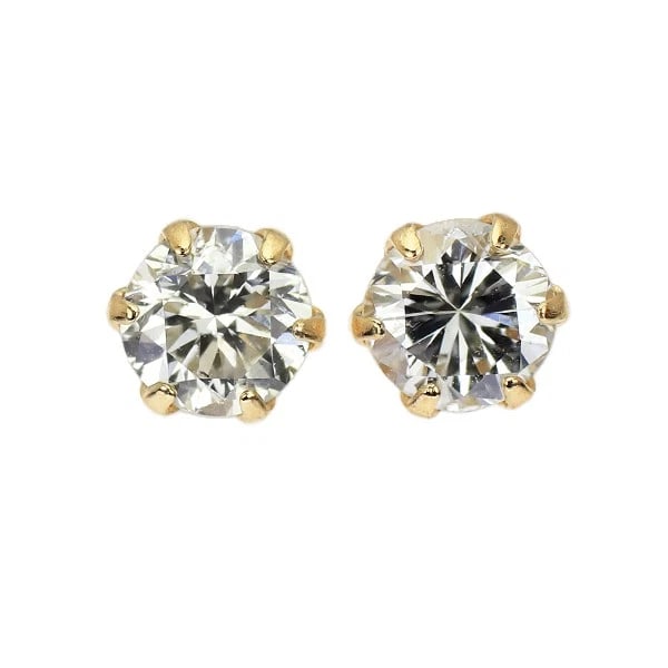BRAND NEW K18YG DIAMOND EARRINGS: Brand New K18YG Diamond Earrings Brand: None Type/Style: piercing Material: Metal Purity None, Metal K18YG, Main Stone/Creation Natural Color: None Size: Length/Width/Diameter3.8 Accessories: