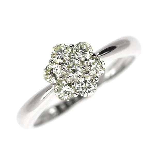 K18WG DIAMOND RING: K18WG diamond ring Brand: None Type/Style: Ring Material: Metal Purity K18, Metal Gold, Main Stone/Creation Natural Color: White Gold Size: 5.25 US Accessories: None Accessories Notice: When