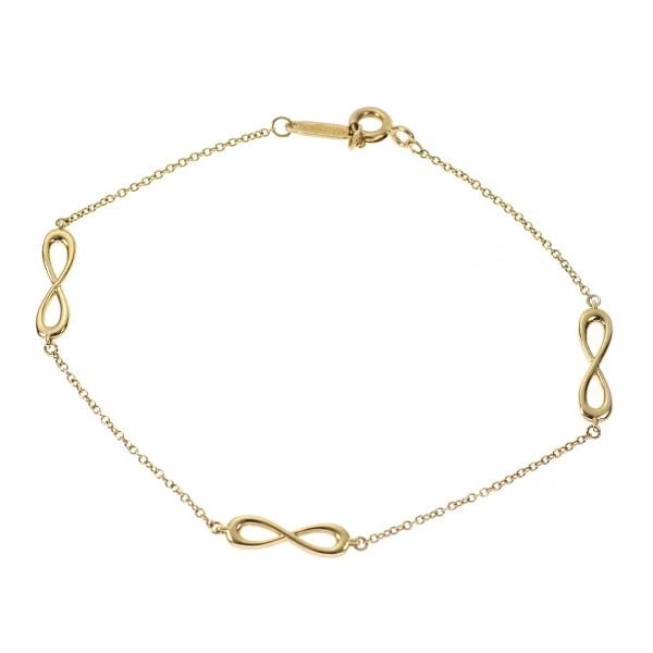 TIFFANY K18YG BRACELET INFINITY: Tiffany K18YG bracelet infinity Brand: Tiffany Type/Style: bracelets Material: Metal Purity K18, Metal Gold, Main Stone/Creation None Color: None Size: Length/Width/Diameter3.9 Accessories: