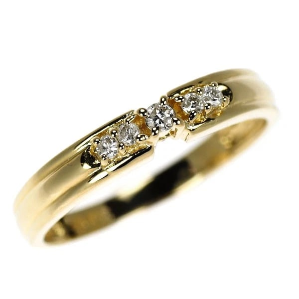 K18YG DIAMOND RING: K18YG diamond ring Brand: None Type/Style: Ring Material: Metal Purity K18, Metal Gold, Main Stone/Creation Natural Color: Yellow Gold Size: 5.5 - 5.75 US Accessories: None Accessories Not