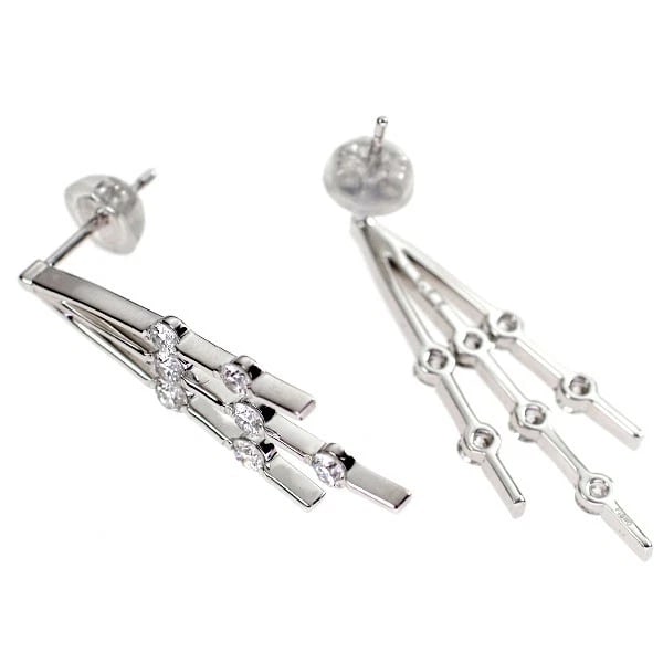 K18WG DIAMOND EARRING - 2