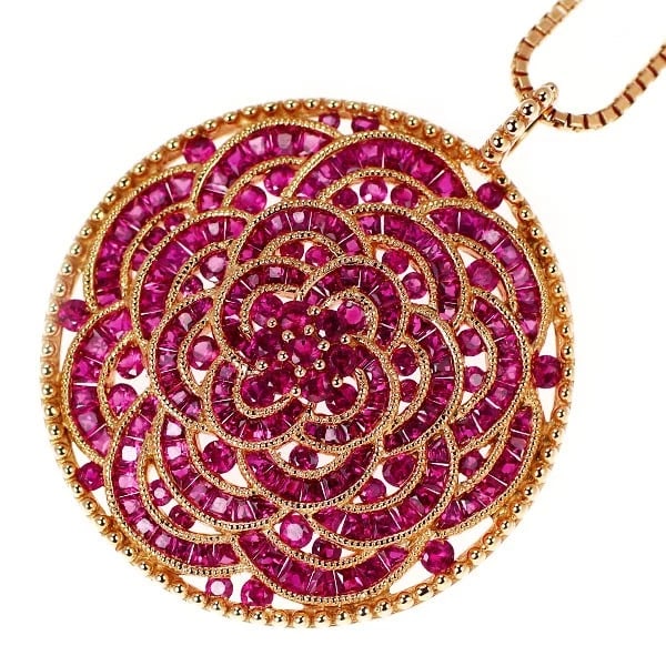 K18PG RUBY PENDANT NECKLACE (1 of 2)