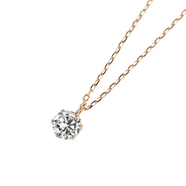 K18PG DIAMOND PENDANT NECKLACE: K18PG Diamond Pendant Necklace Brand: None Type/Style: Pendant Necklace Material: Metal Purity K18, Metal Gold, Main Stone/Creation Natural Color: None Size: Necklace: Chain Length 40 