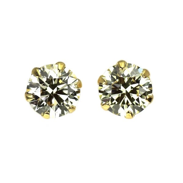 BRAND NEW K18YG DIAMOND EARRINGS: Brand new K18YG diamond earrings Brand: None Type/Style: piercing Material: Metal Purity K18, Metal Gold, Main Stone/Creation Natural Color: None Size: Length/Width/Diameter4.4 Accessories: