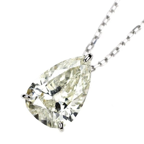 PT900/ PT850 LDH PEAR SHAPED DIAMOND PENDANT NECKLACE: Pt900/ Pt850 LDH Pear Shaped Diamond Pendant Necklace Brand: None Type/Style: Pendant Necklace Material: Metal Purity None, Metal Pt850, Main Stone/Creation Natural Color: None Size: Necklace: