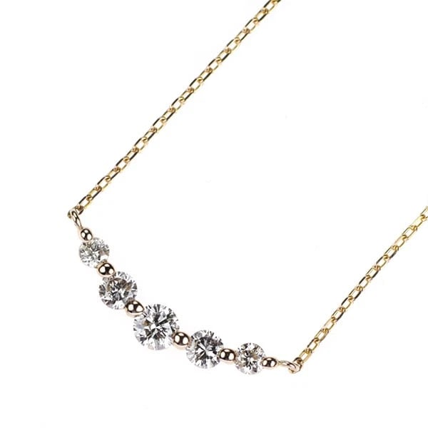 K18YG DIAMOND PENDANT NECKLACE: K18YG DIAMOND PENDANT NECKLACE Brand: None Type/Style: Pendant Necklace Material: Metal Purity K18, Metal Gold, Main Stone/Creation Natural Color: None Size: Necklace: Chain Length 41.5 