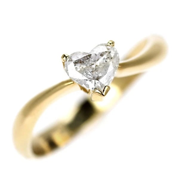 K18YG HEART SHAPE DIAMOND RING: K18YG Heart Shape Diamond Ring Brand: None Type/Style: Ring Material: Metal Purity K18, Metal Gold, Main Stone/Creation Natural Color: Yellow Gold Size: 4.5 US Accessories: None Accessories