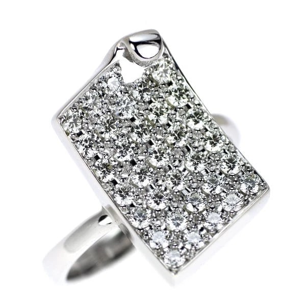 K18WG H&C DIAMOND RING: K18WG H&C diamond ring Brand: None Type/Style: Ring Material: Metal Purity K18, Metal Gold, Main Stone/Creation Natural Color: White Gold Size: 6 US Accessories: None Accessories Notice: When