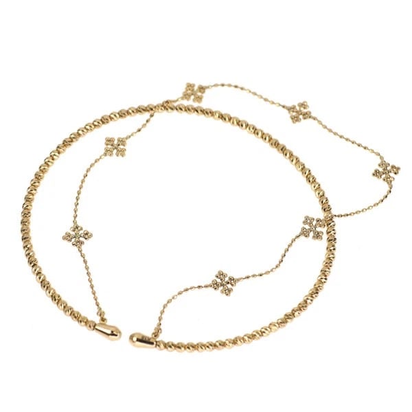 K18YG SHAPE MEMORY WIRE/CHAIN BANGLE - 2