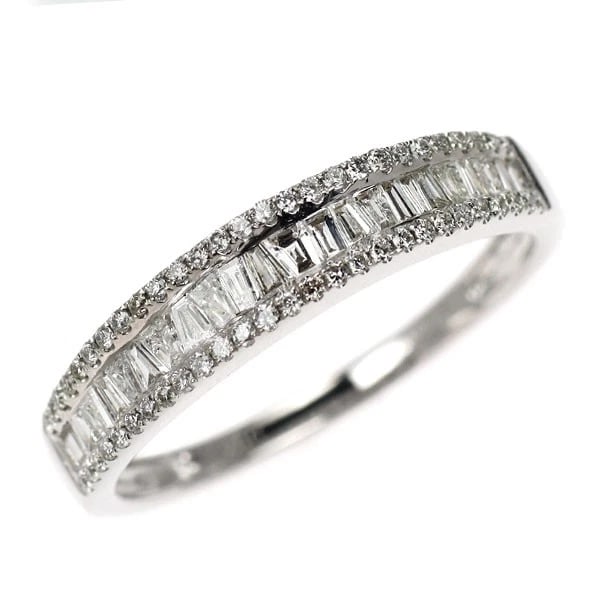 K18WG DIAMOND RING: K18WG diamond ring Brand: None Type/Style: Ring Material: Metal Purity K18, Metal Gold, Main Stone/Creation Natural Color: White Gold Size: 6.25 - 6.5 US Accessories: None Accessories Noti