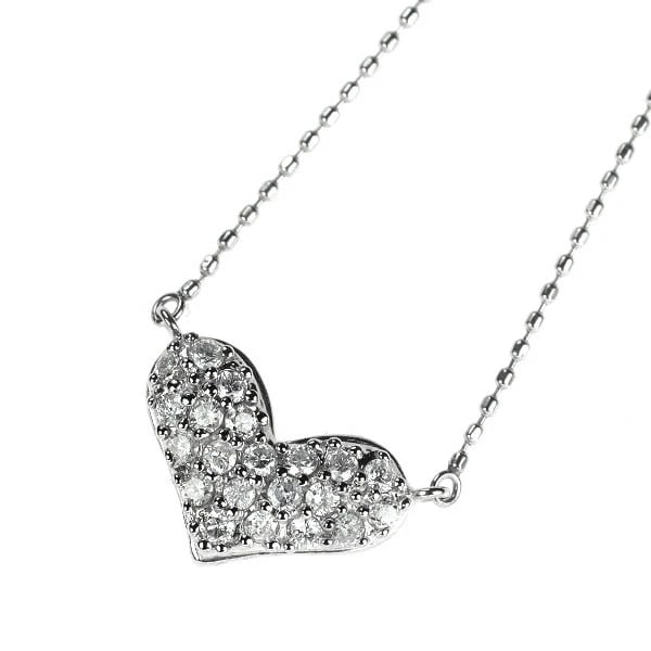 PT900/PT850 HEART DIAMOND PENDANT NECKLACE: Pt900/Pt850 heart diamond pendant necklace Brand: None Type/Style: Pendant Necklace Material: Metal Purity 850, Metal Platinum, Main Stone/Creation Natural Color: None Size: Necklace: Chain