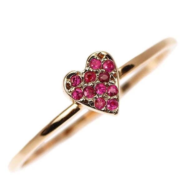 ILEANA MAKRI K18PG RUBY RING HEART: Ileana Makri K18PG Ruby Ring Heart Brand: None Type/Style: Ring Material: Metal Purity K18, Metal Gold, Main Stone/Creation Ruby Color: None Size: 5.25 US Accessories: None Accessories