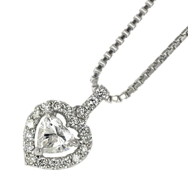 TRILOGY PT900/ PT850 HEART SHAPE DIAMOND PENDANT NECKLACE: Trilogy Pt900/ Pt850 Heart Shape Diamond Pendant Necklace Brand: None Type/Style: Pendant Necklace Material: Metal Purity 850, Metal Platinum, Main Stone/Creation Natural Color: none Size: