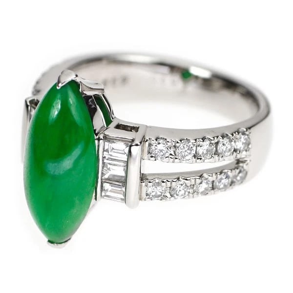 PT900 JADE DIAMOND RING - 2