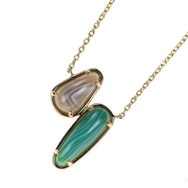 ETE K18YG AGATE PENDANT NECKLACE (1 of 2)