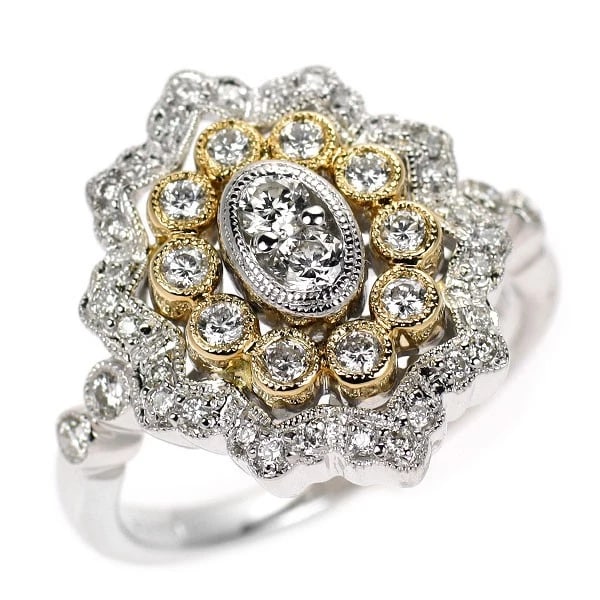 K18YG/WG DIAMOND RING (1 of 2)