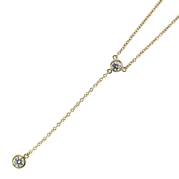 TIFFANY & CO K18YG DIAMOND PENDANT NECKLACE: Tiffany & Co K18YG diamond pendant necklace Brand: Tiffany Type/Style: Pendant Necklace Material: Metal Purity K18, Metal Gold, Main Stone/Creation Natural Color: none Size: Necklace: Chain