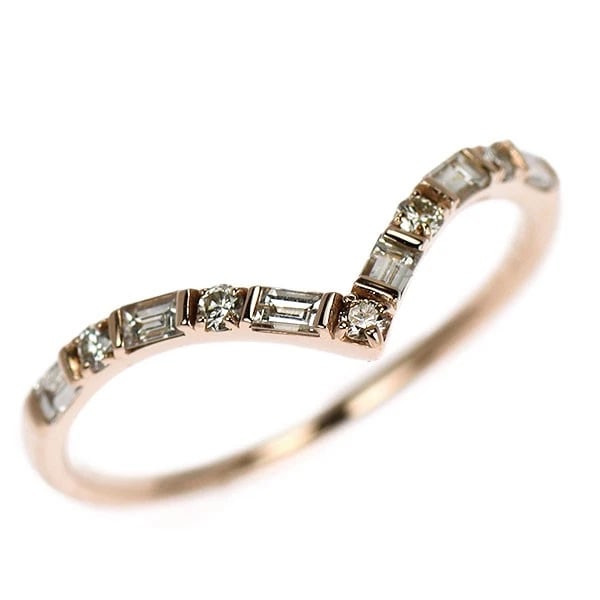 K18PG DIAMOND RING: K18PG diamond ring Brand: None Type/Style: Ring Material: Metal Purity K18, Metal Gold, Main Stone/Creation Natural Color: Pink Gold Size: 6.75 - 7 US Accessories: None Accessories Notice: