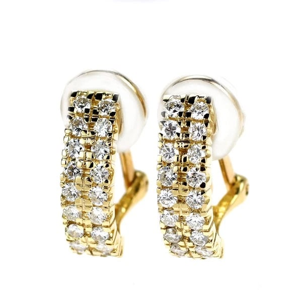 K18YG DIAMOND EARRINGS: K18YG diamond earrings Brand: None Type/Style: earring Material: Metal Purity K18, Metal Gold, Main Stone/Creation Natural Color: Yellow Gold Size: None Accessories: None Accessories Notice: