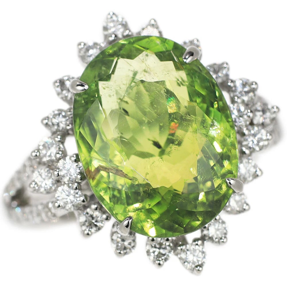 K18WG MOZAMBIQUE PARAIBA TOURMALINE DIAMOND RING: K18WG Mozambique Paraiba Tourmaline Diamond Ring Brand: None Type/Style: Ring Material: Metal Purity None, Metal K18WG, Main Stone/Creation tourmaline Color: None Size: 5.25 US Accessories: